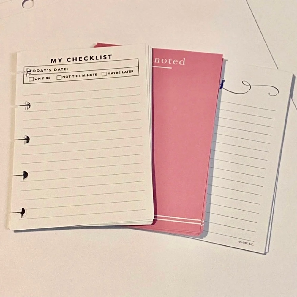 Filler paper for happy planner